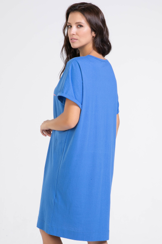 Платье -туника для дома ПЛ 5200 синий (52-72).