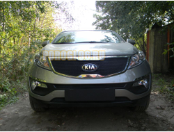 Защита радиатора KIA Sportage 2010-2013 black верх