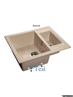 Мойка из искусственного камня GranFest QUADRO GF-Q610K с сифоном