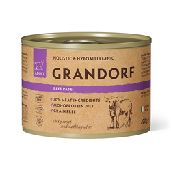 Grandorf (Грандорф) влажный корм (консерва) для собак паштет из говядины, 200 г