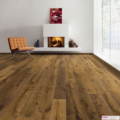Паркетная доска Haro Дуб Мореный Саваж 538949 1-пол масло