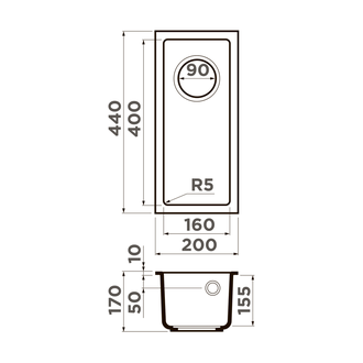 МОЙКА OMOIKIRI BOSEN 20-U GR (4993537) LENINGRAD GREY