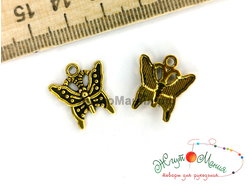 МЕТАЛЛИЧЕСКАЯ  ПОДВЕСКА "БАБОЧКА"  - АНТИЧНОЕ ЗОЛОТО