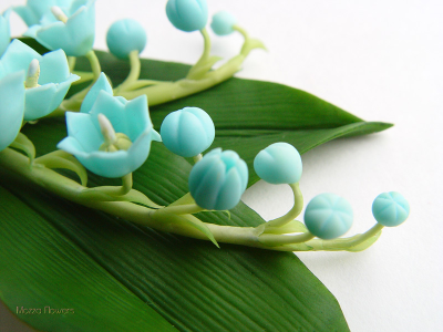 Заколка/брошь "Голубые ландыши".