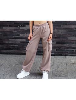 Брюки с карманами и регулировкой длины (капучино)