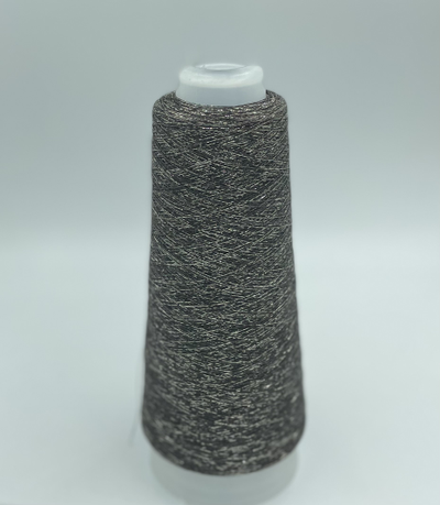 TORCITURA di DOMASO BACH LUREX  люрекс 1/ 34000 65% ВИСКОЗА 35% PL  (вес 50 грамм, длина 1700 метров) цв.204 серебро на чёрном