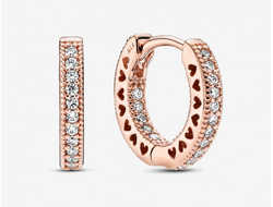 Серьги-Кольца Пандора Логомания Rose Артикул 286317C01