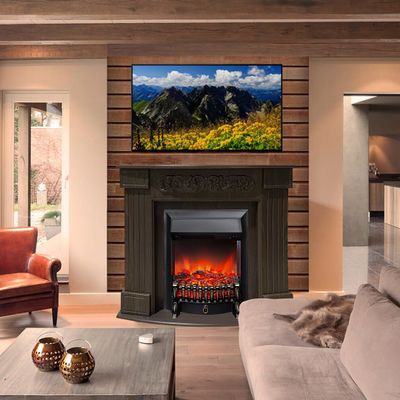 Угловой электрокамин Венеция AO с очагом Fobos