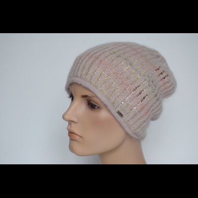 Розовая женская шапка со стразами Vizio Италия 8007 CY
