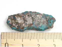 Бирюза с пиритом, необработанный, дикий образец, США, Аризона (32*13*8 мм, 3,5 г) №37589