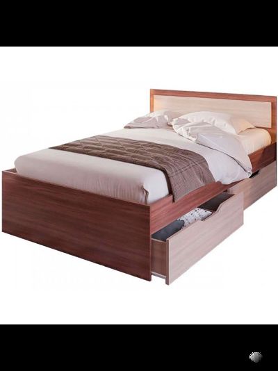 Гармония КР 607 (800мм) Кровать с ящиками Ясень шимо темный/Ясень шимо светлый (с настилом)