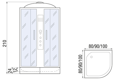 Душевая кабина River Dunay 90/24 MT 90x90