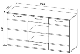 Комод 1500.1 Модульная Асти