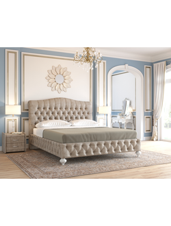 Современная дизайнерская кровать Верона, мягкое высокое изголовье, катерная стяжка, фанера, усиленная металлом, с подъемным механизмом и бельевым ящиком