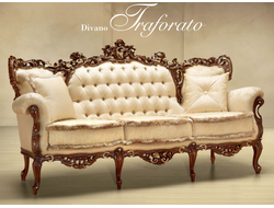 ИТАЛЬЯНСКИЙ ДИВАН В ДЕРЕВЯННОМ КАРКАСЕ TRAFORATO 276/RK - ФАБРИКА MORELLO GIANPAOLO