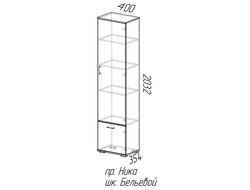 Шкаф с полками  модульной прихожей НИКА ШБ-400