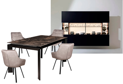 LARS черный/ керамика DOLOMITE GU 160(+70)х90