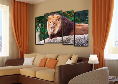 Модульная картина "Отдых царя зверей"