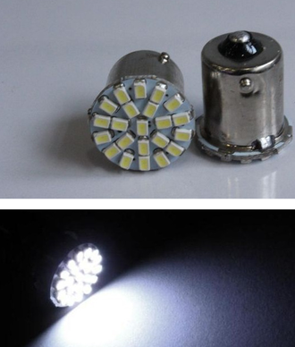 Светодиоды автомобильные 22LED, 1156 SMD, 12V, белый (4 шт.)