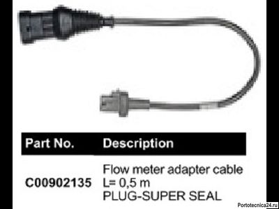 Кабель-соединитель PLUG-SUPER SEAL расходомера: вых. штекер: L=0,5 m