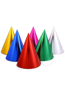 Колпаки микс яркие цвета, 16см, 6шт