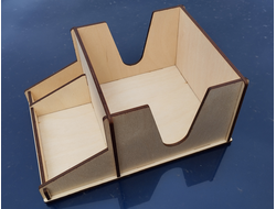 Салфетница деревянная, с отделением под специи