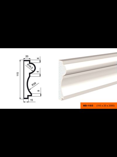 Фасадный молдинг из пенополистирола с покрытием LEPNINAPLAST (Лепнинапласт)  МВ-115/3