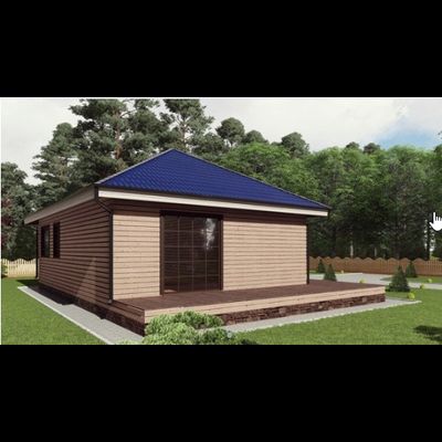 Одноэтажный каркасный дом с двумя спальнями 95м² (SK82)