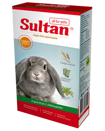 Sultan для кроликов "Трапеза с овощами"  0,4 кг
