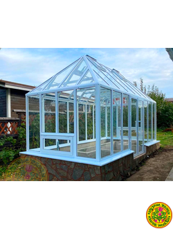 Базовая комплектация теплицы из стекла и алюминия ПЛИМУТ XS 5000 х 2500 мм