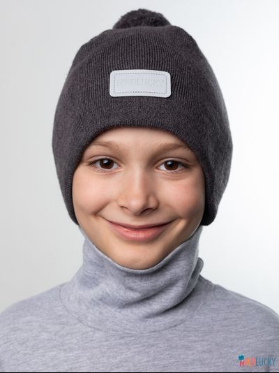 Шапка 24201-02 х/б подклад, графит 52-54