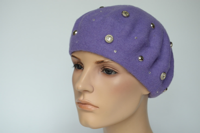 Лавандовый берет фетровый Vizio Италия 3633 BL