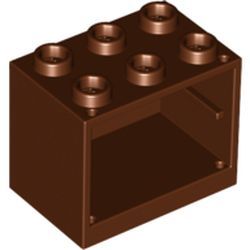 Container, Cupboard 2 x 3 x 2 - Hollow Studs, Reddish Brown (4532b / 6132732)