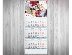 Календарь квартальный Genshin Impact, Геншин Импакт №4