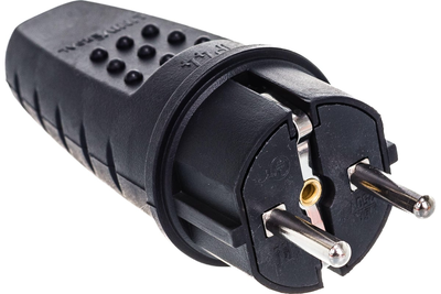 Вилка UNIVersal прямая c/з каучук 16А 250В IP44 (еврослот) 602227