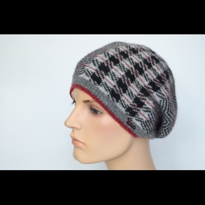 Женский берет в клетку Vizio Италия 8076 BO серый