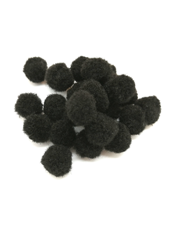 Помпоны декоративные, 15 мм черные (упаковка 45 штук)