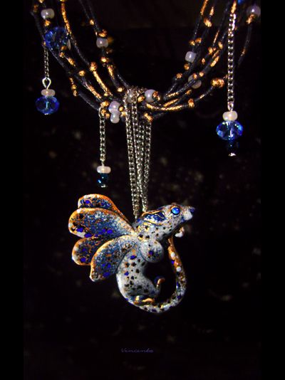 Волшебное колье "Снежная Ночница, Крылатая Мышка", Новогодний подарок