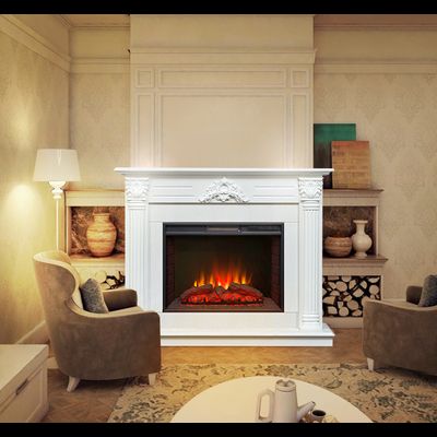 Электрокамин Сантана WT с очагом Sparta 25.5 LED