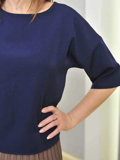 Блузка: 694-1023-синий