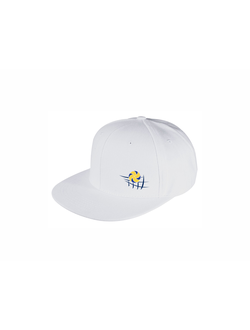 Кепка с прямым козырьком белая (мяч классический)