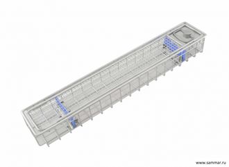 Корзина проволочная КПКЭ 460*80*52 мм с ложементами на 1-2 эндоскопа