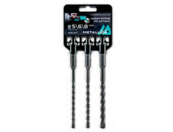 Набор буров по бетону SDS-plus METALLICA Optima 5, 6, 8 х 160/100 мм