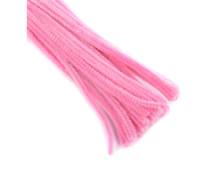 Синельная проволока светло-розовая пушистая 100 штук для рукоделия