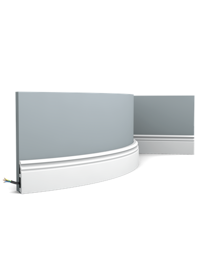 Плинтус ORAC Decor SX195, дюрополимерный, влагостойкий, ударопрочный, под покраску, длина 2 метра