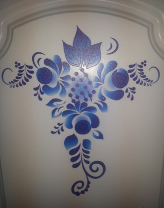 Кухня "Лиза" синий цветок 2.0 м  МДФ