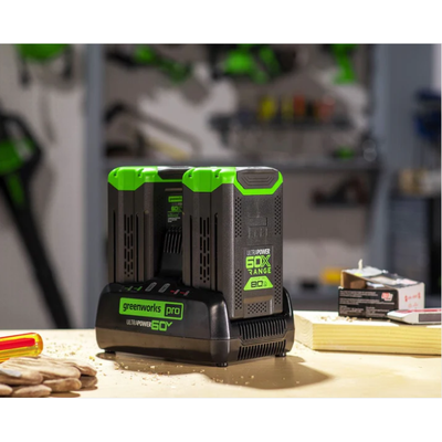 Двухпортовое зарядное устройство Greenworks G60DC10 10А