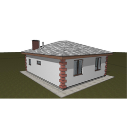 Одноэтажный дом с двумя спальнями 69м² (S85)