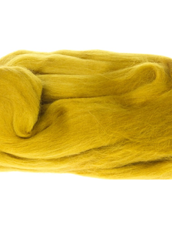 Шерсть для валяния, лента гребенная, Камтекс, полутонкая, горчица светлая (099), 50г