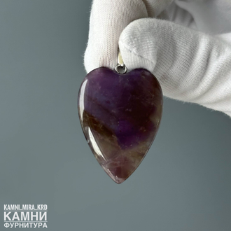 Кулон серцевидной формы фри-форм 34х25 мм из натурального камня, цена за штуку